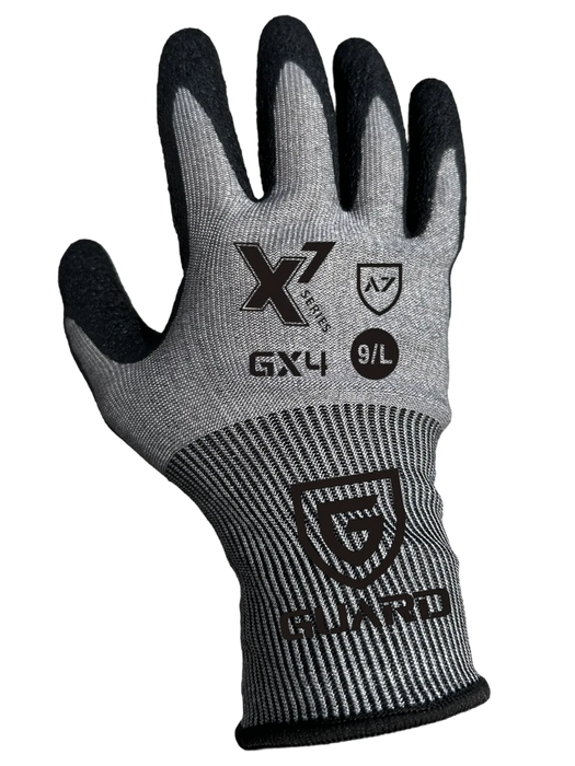 GX4 - High Cut-Resistant (A7) - 18-Gauge - Ultra-Light Latex Crinkle Coated Glove A7 - LATEX
